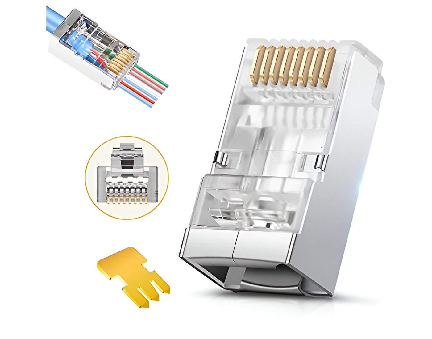 DI RJ45 Connector Pass Through (Pack Of 100) view 2